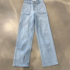 High-Waisted Wide Leg Carpenter Jeans